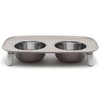 Messy Mutts Elevated Double Feeder with Stainless Bowls | Adjustable
