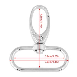 Fdit 20 Pcs Lobster Swivel Snap Hook Keychain Zinc Alloy Swivel Clasps D Ring Large Olive Buckle Lobster Clasps Swivel Snap Hooks(32mm)