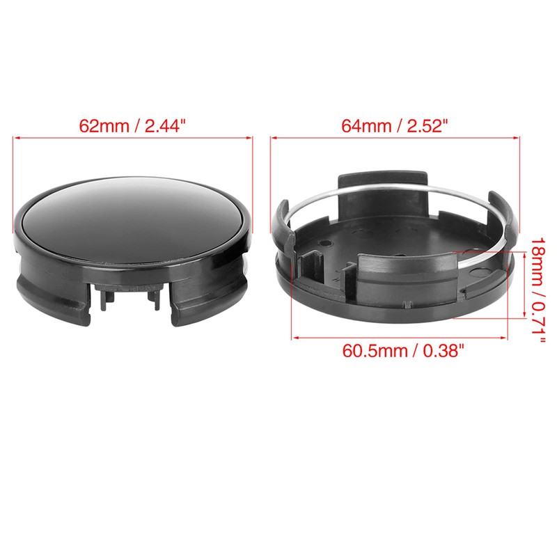 X AUTOHAUX 4 Pcs 62mm 4 Lugs Black Car Wheel