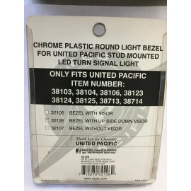 United Pacific 2 pc Lot United Pacific 32126 Chrome Bezel For Upside Down Visor Double Faced