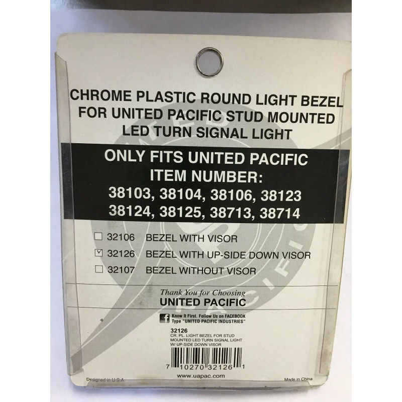 United Pacific 2 pc Lot United Pacific 32126 Chrome Bezel