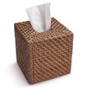 YANGQIHOME Cosmetic Tissue Boxes Square Rattan Tissue Box Dispenser for
