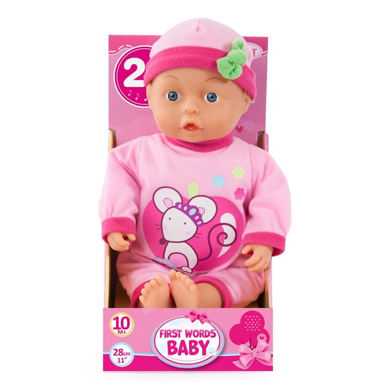 Bayer Design 92866AA Doll First Words Baby, talking, interactive, with