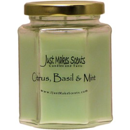 Just Makes Scents Citrus, Basil & Mint Scented Blended Soy Spa Candle