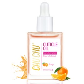 CHUCHU Cuticle Oil for Nails, Jojoba Nail Cuticle Oil Contain Vitamin B & E, Moisturizes Cuticle and Nail's Skin, Strengthens Nails, Prevents Hangnails and Chapped 15ML (Orange)