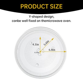 Rotaglass 13.5" Microwave Glass Turntable Plate, 13.5" / 34.3cm Microwave Tray Replacement Glass Plate, Glass Tray Replacement for LG,Samsung，GE, Magic Chef, Hotpoint, Panasonic, Kenmore, etc