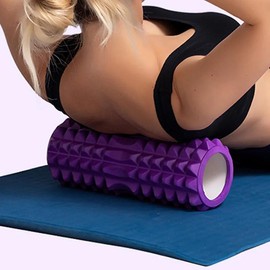 Yoga Column Gym Fitness Pilates Foam Roller - Color: Purple