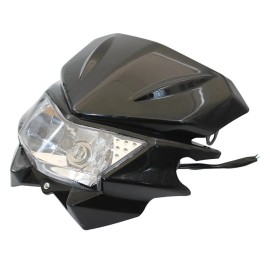 Unbranded Dirt Bike Supermoto LED Lamp Headlight w/ Fairing for Yamaha WR450F WR450 WR250F - Black