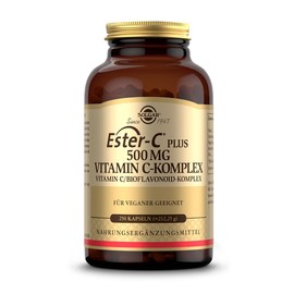 SOLGAR® Ester-C Plus (500 mg) | Vitamin C-Komplex mit patentiertem Ester-C®, Citrus Bioflavonoiden, Acerola-Extrakt, Hagebutten-Pulver und Rutin | 250 vegane Kapseln