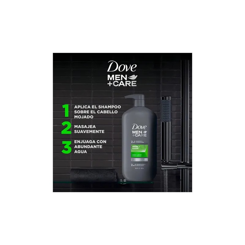 Shampoo 2 En1 Dove Men Care Acondicionador Fresh Clean 917ml