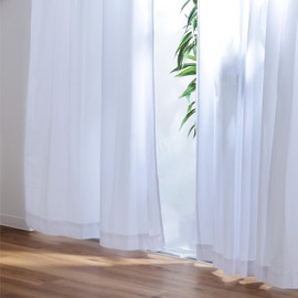 Teijin Lace Curtains, Set of 2, White, Made in Japan, Heat Blocking, UV Protection, Invisible from Outside, Privacy, Energy Saving, Cooling Efficiency, Washable, Width 39.4 x Length 78.0 inches (100 x