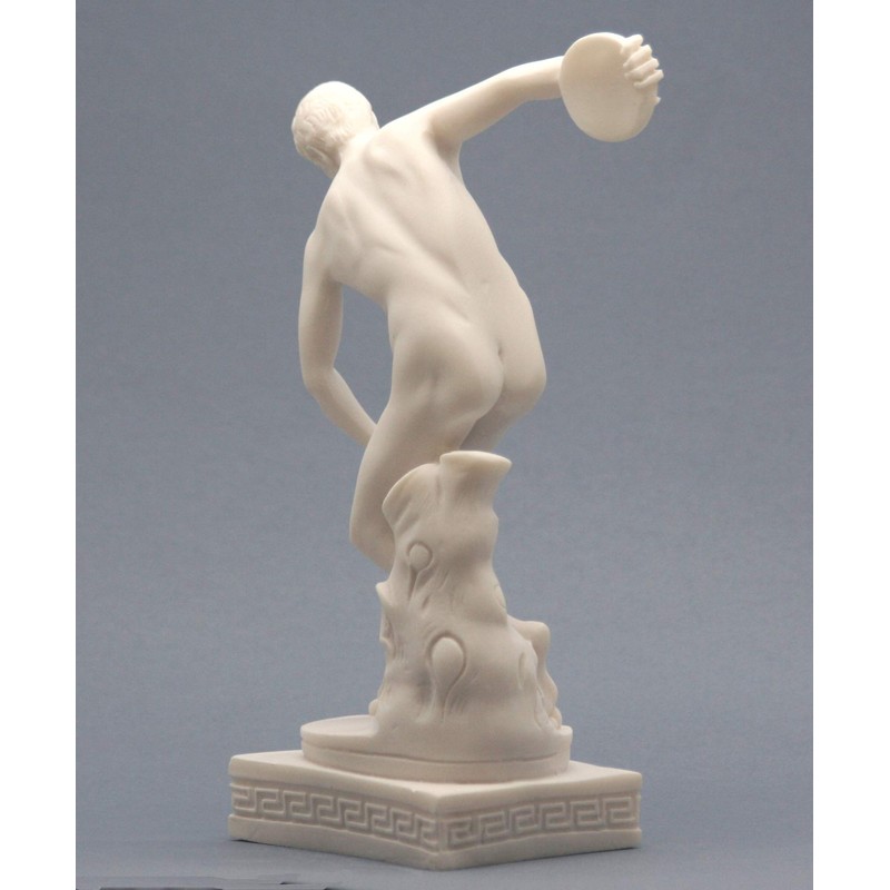 Discobolus Discus Thrower Nude Male Athlete Greek Roman Statue 21cm