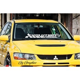 Evolution v6 Lancer Evo 三菱 自動車 JDM Japan Made Rising Sun Evolution GT-A RS GSR MR MIVEC DOHC Car Vinyl Sticker Decal Banner (38" Wide)