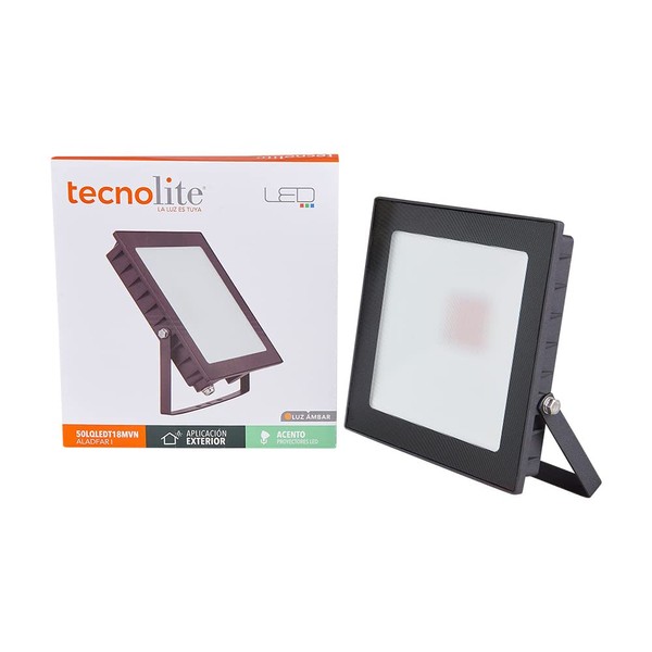 Tecnolite Reflector LED Exterior 50 W, Luz Ámbar, IP65, IK07,