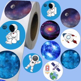 500PCS Galaxy Space Themed Sticker -Star Sticker Party Supplies Decorations Astronaut Rocket Moon Birthday Baby Shower Party Favors