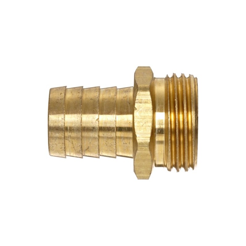 Anderson Metals Brass Garden Hose Fitting, Connector, 1/2" Barb x