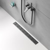 Fibetter 24 Inch Black Linear Shower Drain, Rectangular Shower Floor