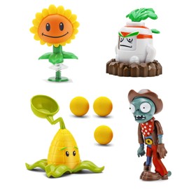JHESAO 4 PCS Plants and Zombies Toys Action Figures Zombies PVZ Toys Sets 1 2 Series Great Gifts for Kids and Fans, Birthday and Christmas Party New