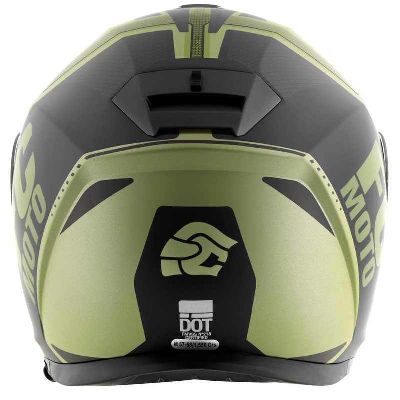 FC-Moto Novo Circuit Flip-Up Helmet, Green/Black, M (57/58)