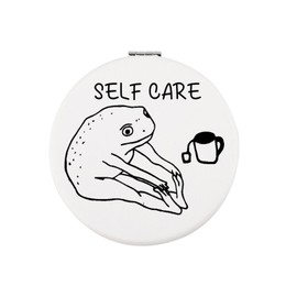 Funny Frog Self Care Makeup Mirror Self Love Makeup Mirror Mental Health Matters Gift Self Respect Frog Lover Gift (SELF Care M)