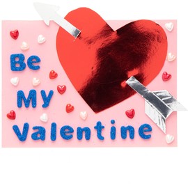 Baker Ross Metallic Valentines Card - Pack of 20, Valentine's Craft Card for Kids (FC302)