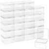BELLE VOUS 24 Pack Small Clear Plastic Storage Box Containers
