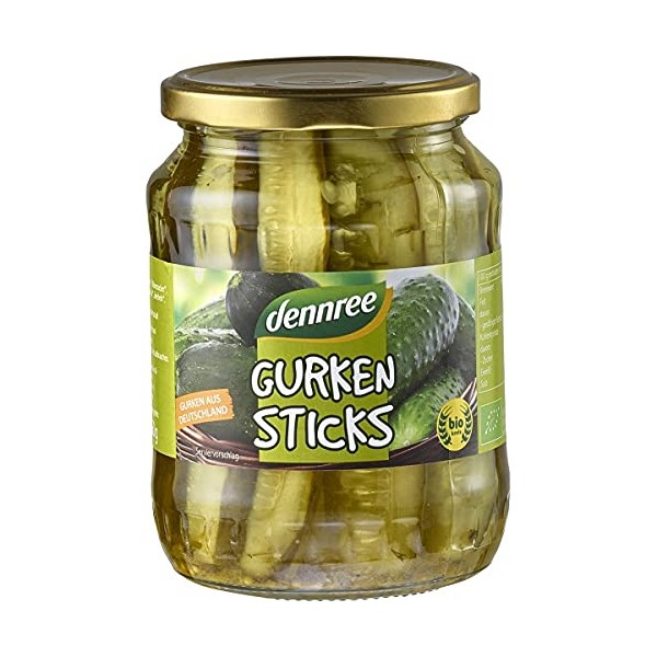 dennree Cucumber Sticks in Glass (670 g) - Organic