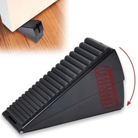 GOLD DEER Adjustable Spring Loaded Large Door Stopper,Heavy Duty Tall Door Stop Wedge Door Stoppers for Bottom of Door,Spring Loaded Wedge Door Stopper,Tall up to 3 inch,Black
