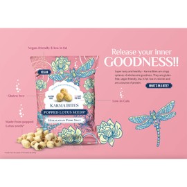 Karma Bites, Popped Lotus Seeds, Gluten Free, Vegan. Coconut and Vanilla Flavour, 12x 25g. Pack of 12