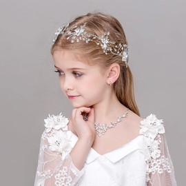 IYOU Shiny Crystal Princess Helmet Rhinestone Bridal Prom Wedding Hair Accessories for Girls Flowers and Bridesmaids