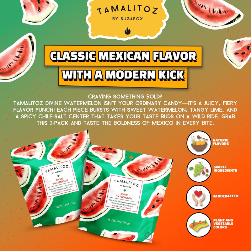 Tamalitoz Divine Watermelon – Spicy Watermelon Mexican Hard Candy Filled