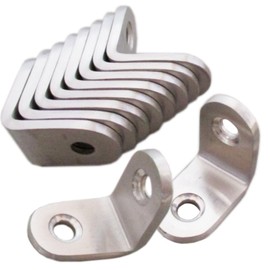 (Nanairokan) Stainless Steel L-Shaped Angle Bracket with Dedicated Screws Corner Brace Thickness 0.1 inch (3 mm) Reinforced Joint Alloy Tool (1.0 x 1.0 x 0.6 inches (25 x 25 x 16 mm)