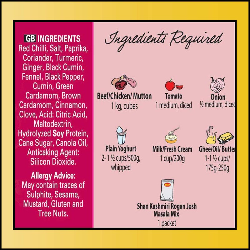 Shan Kashmiri Rogan Josh Recipe and Seasoning Mix 1.76 oz