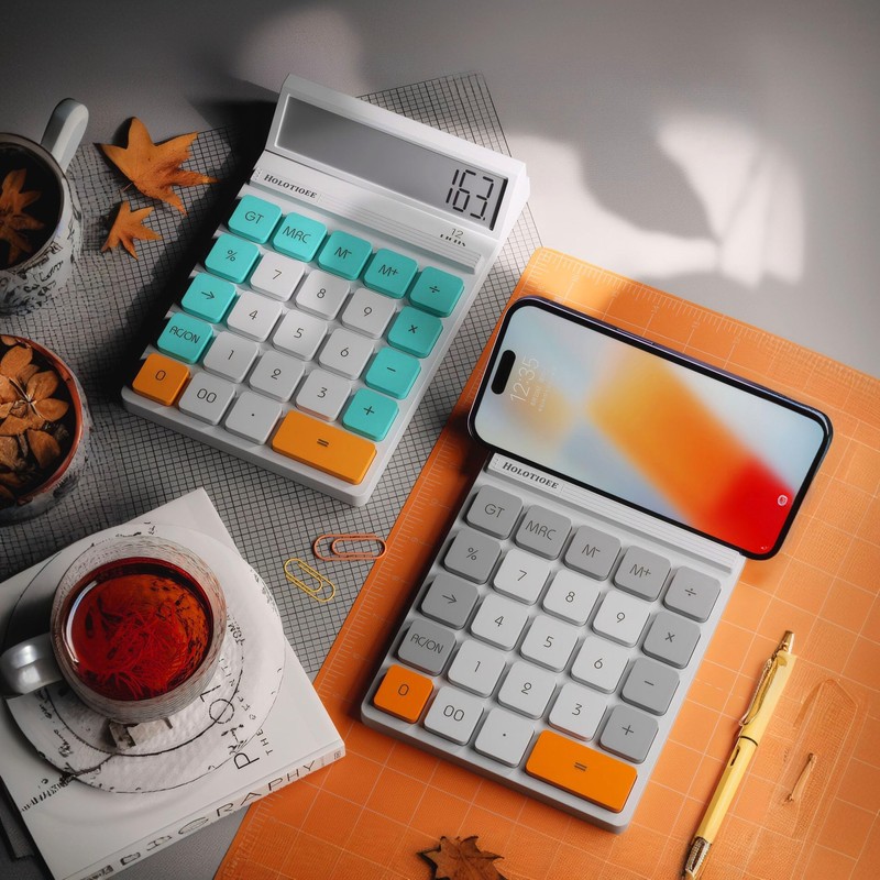 Holotioee 12 Digits Desktop Calculator with Large LCD Display and