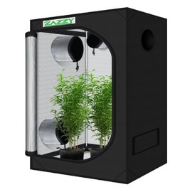 zazzy Grow Tent, 24"x36"x60" Hydroponic Grow Room Reflective Mylar Grow Tent with Window & Floor Tray for Indoor Plant Growing