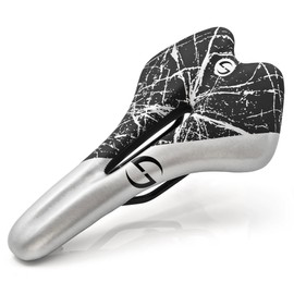 Fisope Comfort Bike Seat,Ergonomics Design Breathable Bike Saddle Waterproof and Shock Absorbing,Soft Padded with Shock Absorbing Waterproof for MTB Mountain Bike Road Bike-Silver