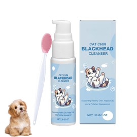 Bavooty Cat Acne Cream, Cat Acne Chin Care Set, Gently Removes Cat Chin Blackheads, Equipped with Cat Acne Cleaning Brush, Nourishes Cat Chin Softness and Freshness, 30 ml
