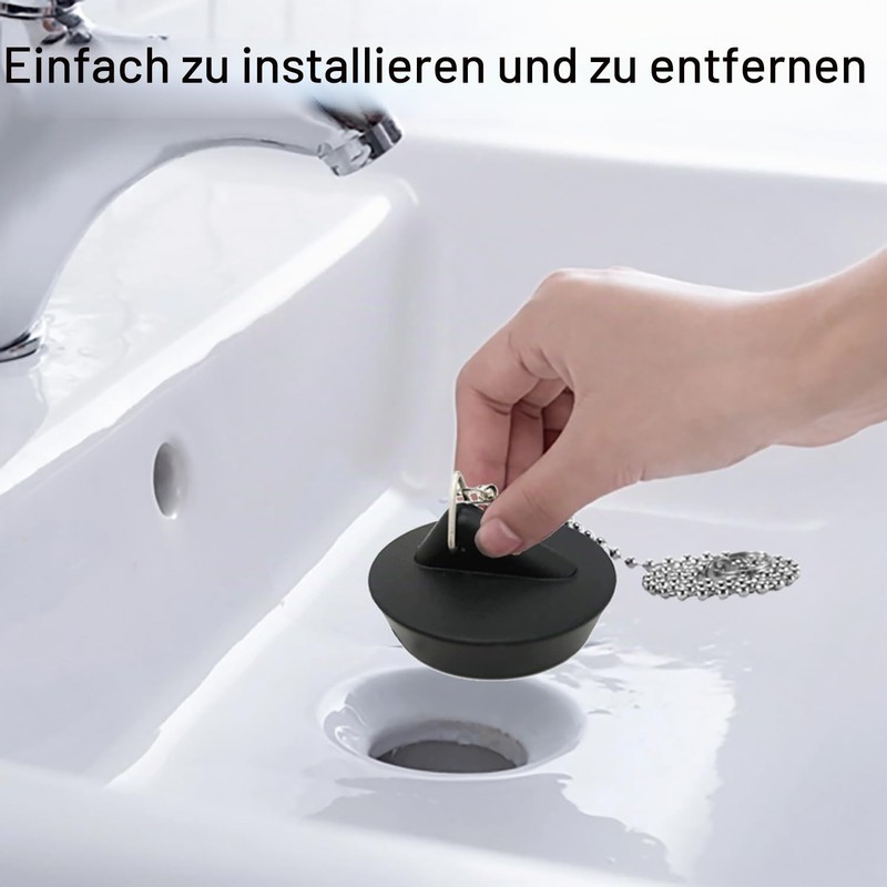 Sink Plug Rubber (Pack of 2), Universal Sink Plug with