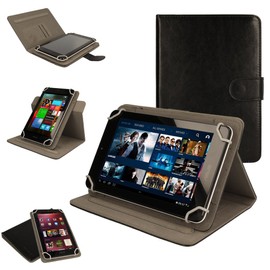 TECHGEAR Cosmic (8) Universal Case for Dell Venue 8 & Venue 8 Pro Tablets - 360 Degree Rotating & Detachable Stand Holder (Black)