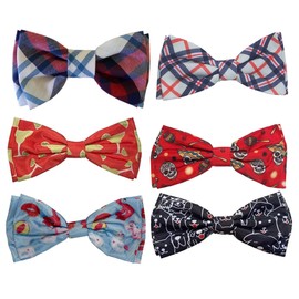 Huxley & Kent Bow Tie for Pets | Multi-Bundle 6-Pack Bow Tie Collar Attachments (A-Large) | Fun Bow Ties for Dogs & Cats | Cute, Comfortable, and Durable | H&K Bow Tie