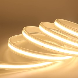 KISUFU LED Light Strip with switch,AC 220V LED High Voltage Rope Light,360 LEDs/m IP65 Waterproof Flexible Cob Light Strip,50CM Cuttable,Suitable for Outdoor and Indoor Lighting (5m, Warm white)