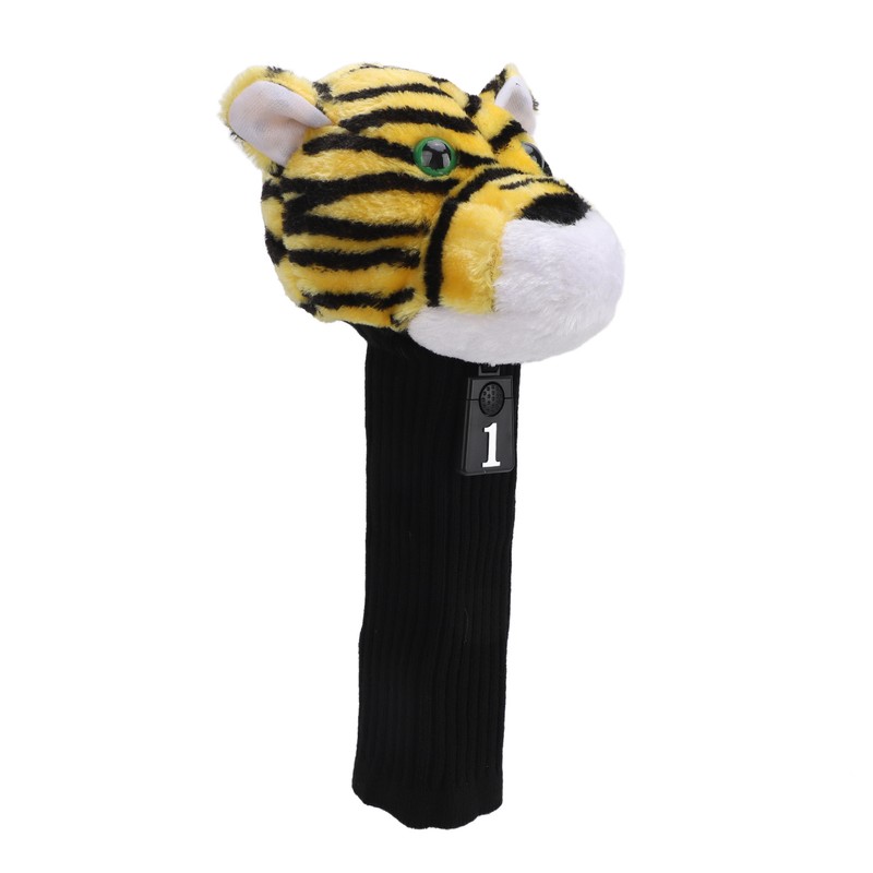 Golf Club Head Cover Plush Nylon Cute Tiger Head Protective