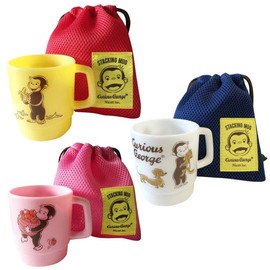 Curious George LIC-0271-73 (72/Apple) Cup Drawstring Set, Nicott, Curious George, Kitchen, Baby, Lunch, Children, Tableware, Character Gift, Present