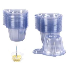 150-Pack 40ml Disposable Urine Cups, Plastic Specimen Containers for Pregnancy/Ovulation/PH Tests, Easy to Home & Medical Use, Leak-Proof & Easy-Hold Design