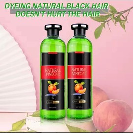 Fruit Vinegar Hair Color, Natural Black Color Dye for Hair Care, Black Hair Dye Cream 500ml*2/Pack, Ammonia Free, Instant Hair Dye, 100% Gray Hair Coverage Natural Ammonia Free Color Dye (500ml x 2)