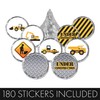 Under Construction Party Favor Stickers, Construction Birthday Chocolate Kisses Candy