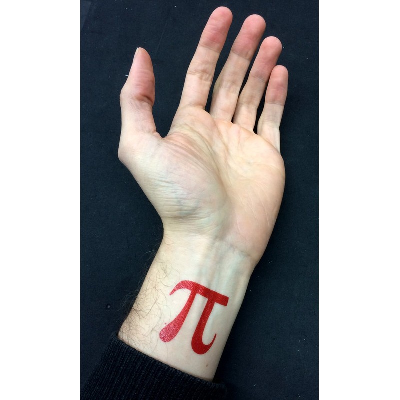 Pi Symbol Temporary Tattoos, Pi Day Math Party Favors, (6