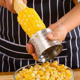 Silver Corn Premium Stainless Steel Corn Thresher Stripper & Peeler - Magic Corn On The Cob Removal Tool