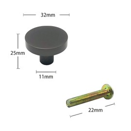 4 Pcs Zinc Alloy Round Single Hole Handle,Cupboard Door Round Handle Knob with Screws,Home Decorating for Wardrobe Door,Cabinet Doors and Home Decorating(25mm*32mm)
