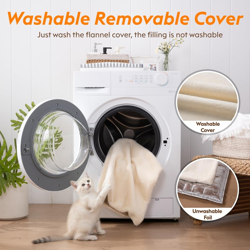 FunFurry Self Warming Cat Bed, Heating Cat Pad, Extra Soft